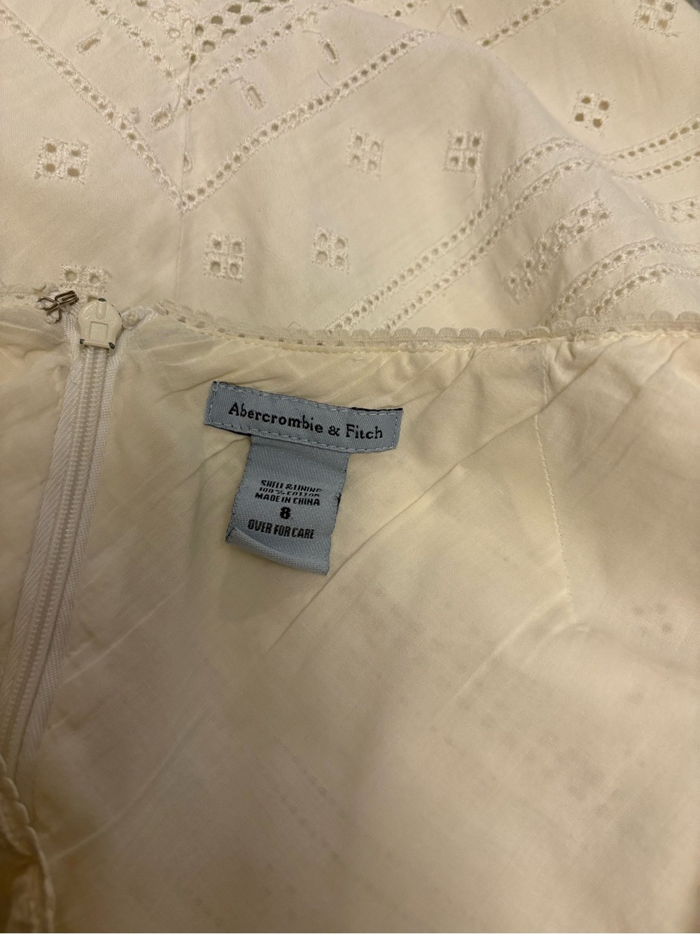 Vintage Y2K Abercrombie & Fitch White Eyelet Lace Midi Skirt - Picture 7 of 7